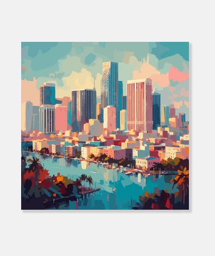Stampa Pittura impressionista di Miami Florida
