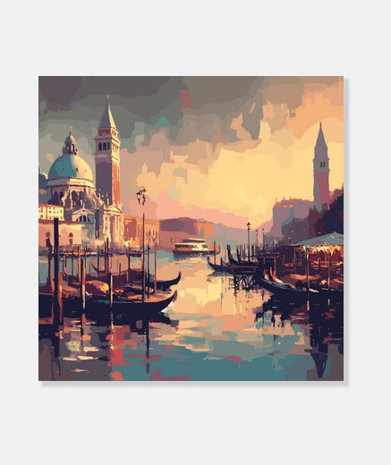 Stampa pittura impressionista di venezia