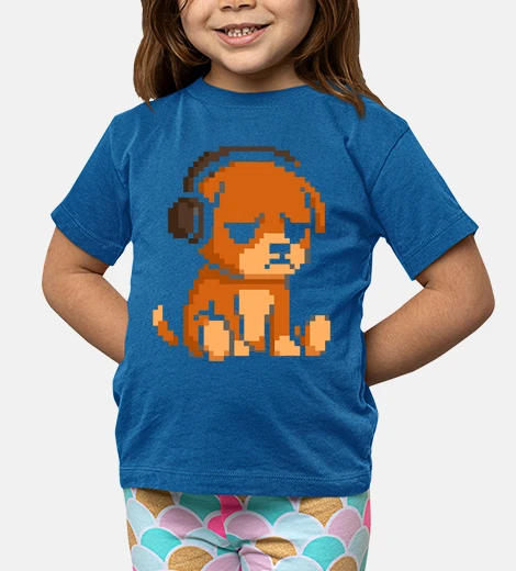 Kids pixel dog with headphones - by ip