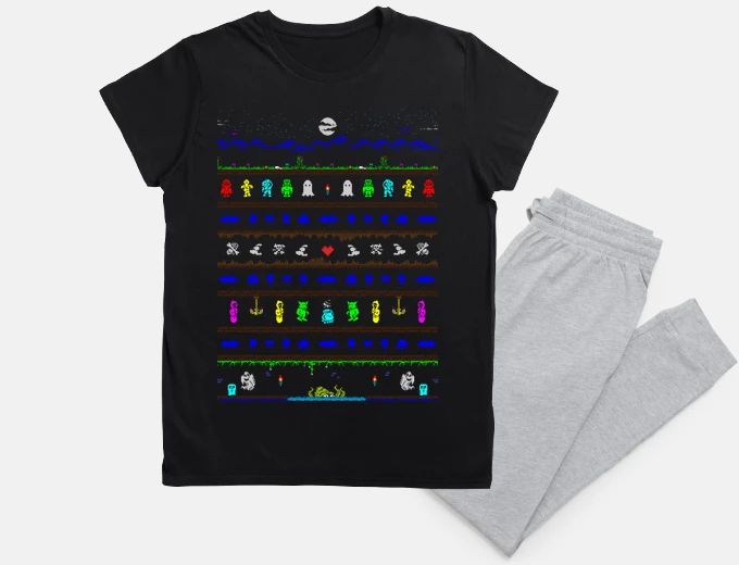 Pigiama pixel spaventoso ma poco