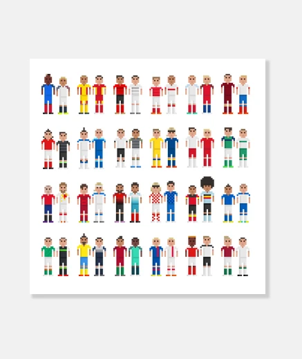 Tableau Pixels European footballers