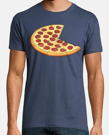 T-shirt pizza - man, short manga , denim, extra quality