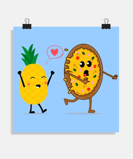 Poster pizza all39ananas
