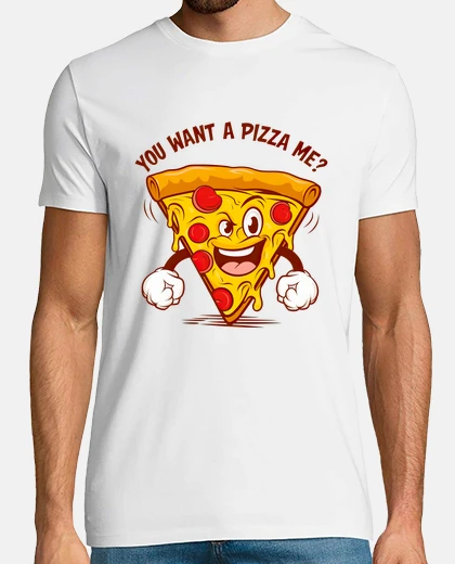 T-shirt pizza boxe cult replica pizzeria divertente fun umorismo gioco di parole