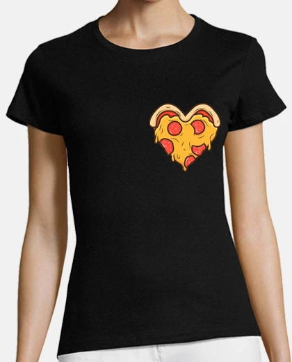 Tee-shirt pizza coeur love coeur fille