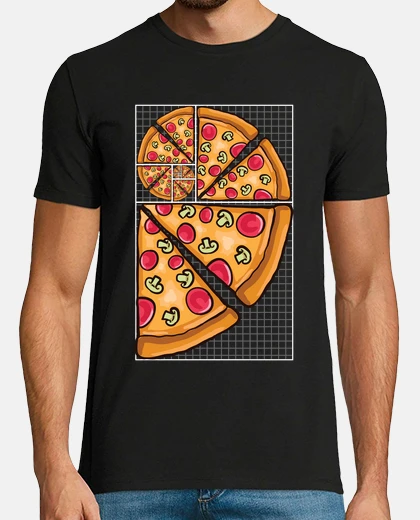 Camiseta Pizza Fibonacci Da Vinci Arte Cultura Profesor Matemáticas Comida