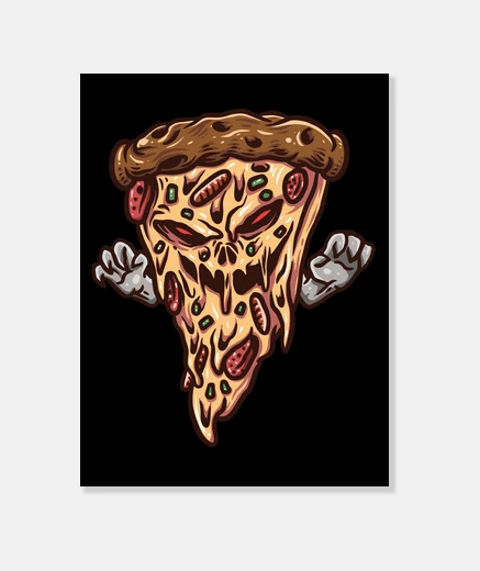 Wall pizza horror scary monster halloween