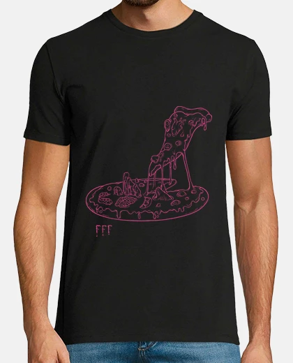 Tee-shirt pizza humaine (ligne rose) guy