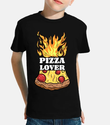 Kids pizza lover flames and pizza