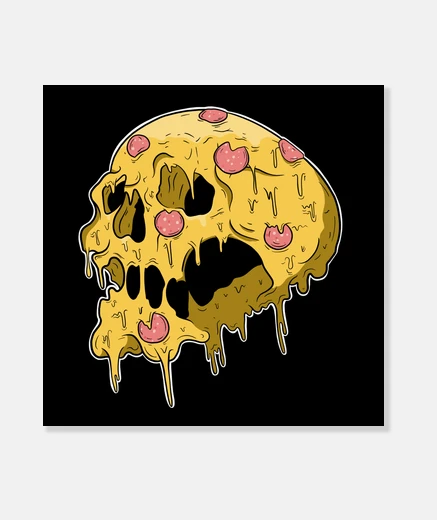 Wall pizza skull