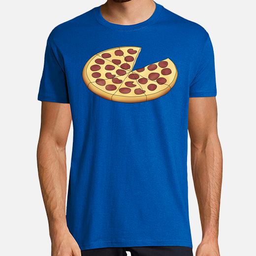 pizza papa - hombre, manga corta, azul royal, calidad extra
