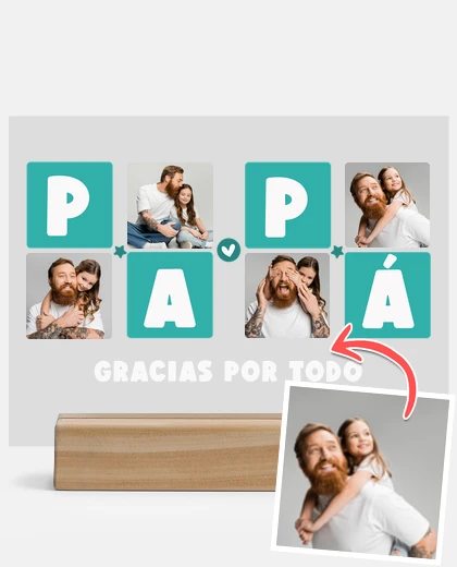 Metacrilato placa personalizada papá gracias por todo