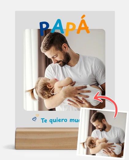 Metacrilato placa personalizada papá te quiero mucho