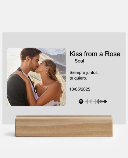 Metacrilato placa spotify personalizable con foto y texto
