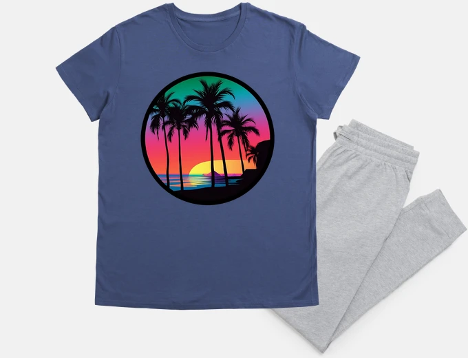 Pyjama plage de palmiers à l39ombre
