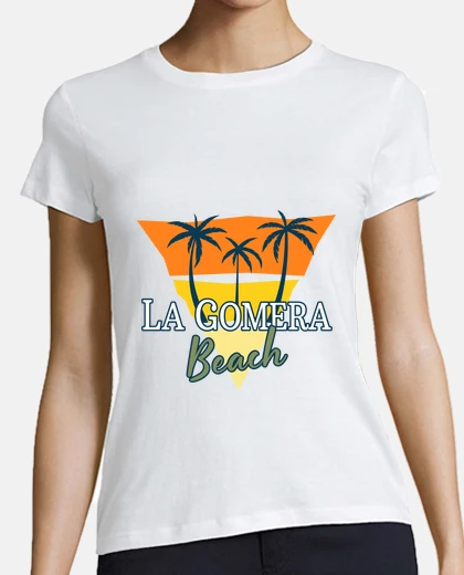 Tee-shirt plage de palmiers la gomera 000012