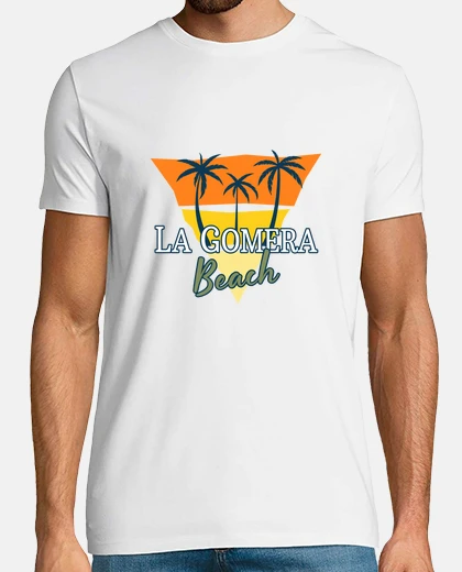 Tee-shirt plage de palmiers la gomera 000012