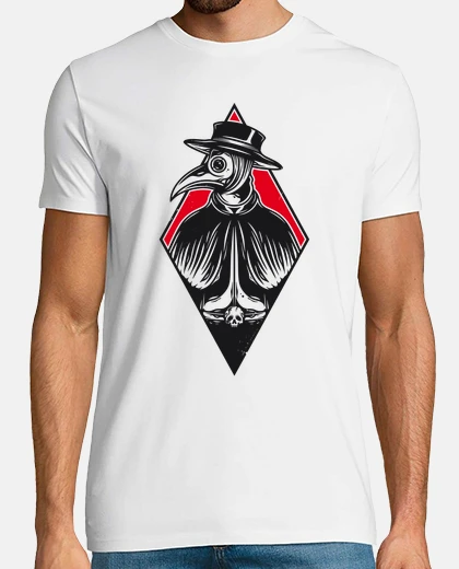 Camiseta Plague Doctor Blackwork Tattoo Art