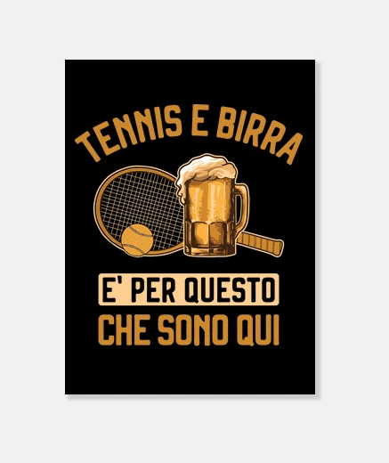 Tableau plaisir du tennis et de la bière pour l