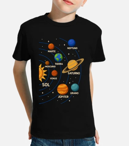 Planets solar system astronomy sun earth kids t-shirt tostadora