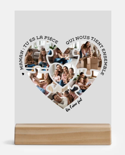 Metacrilato plaque de puzzle avec photo et texte personnalisée 
