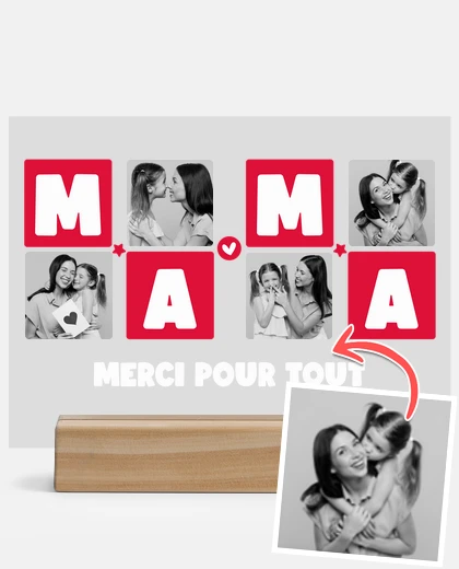 Metacrilato plaque personnalisée maman merci pour tout