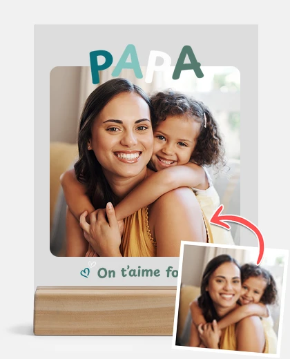 Metacrilato plaque personnalisée papa on t&#39;aime fort