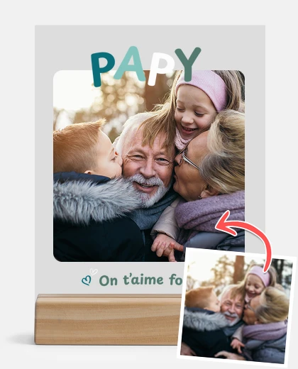 plaque personnalisée papy on t aime fort