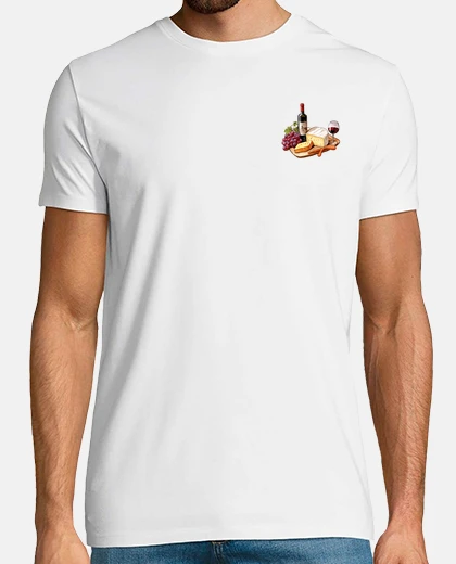 Tee-shirt plateau de fromage vin de bordeaux logo poche marque mode 