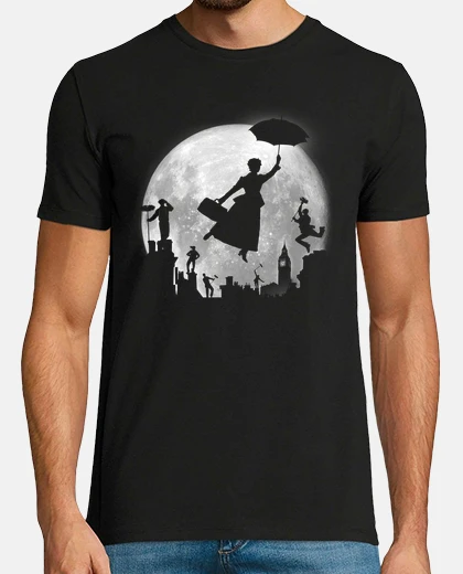 Tee-shirt pleine lune sur les toits de londres