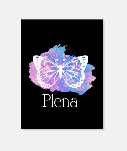Wall Plena Butterfly Floral Watercolor Art