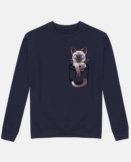 Sweat poche chat siamois mignon - sweatshirt
