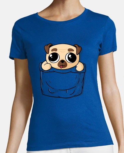 Tee-shirt poche chiot carlin