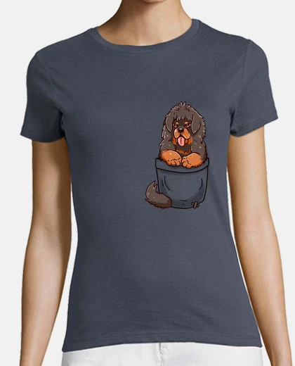 Tee-shirt poche chiot mastiff tib&eacute;tain - chemise womans