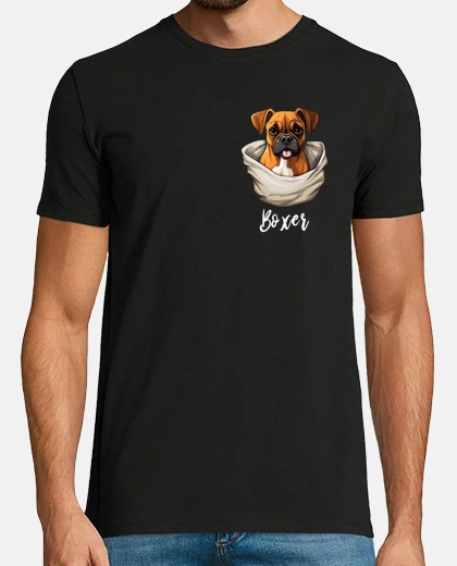Tee-shirt poche intérieure pour chien boxer