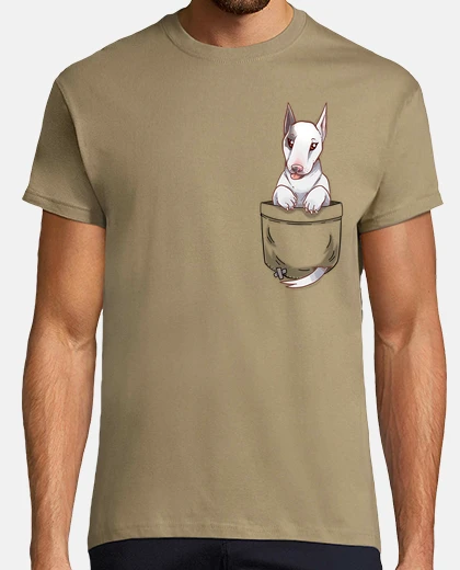 Tee-shirt poche mignon bull terrier chien - chemise pour homme