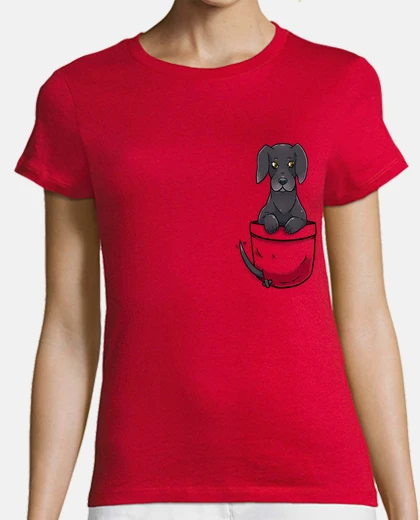 Tee-shirt poche mignon chien dogue allemand - chemise femme