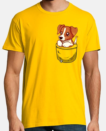 Tee-shirt poche mignonne jack russell terrier - chemise homme