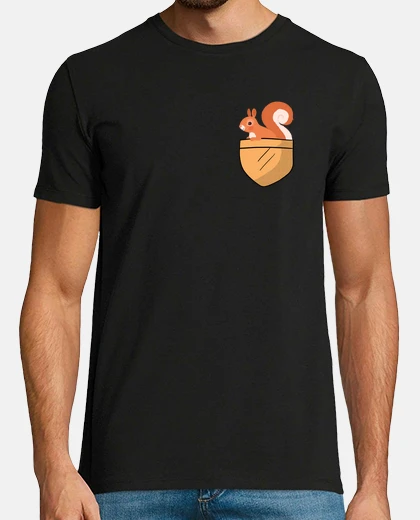 Tee-shirt poche poitrine écureuil