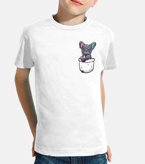poche mignon bouledogue français - chemise enfant