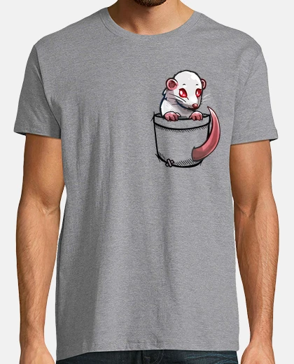 T-shirt pocket albino white rat - camicia da uomo