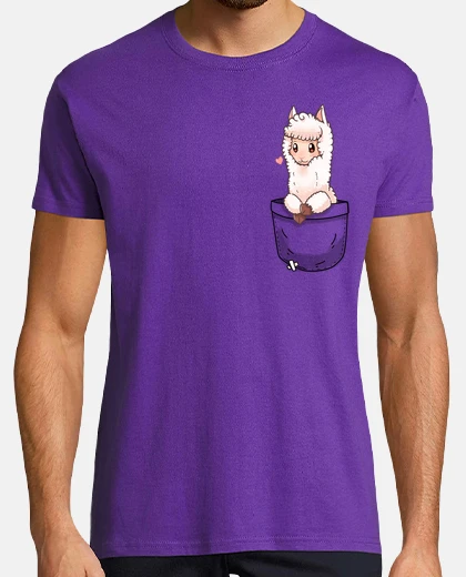T-shirt Pocket Cute Alpaca - Mens shirt