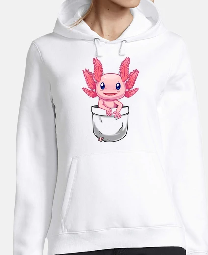 Hoodie Pocket Cute Axolotl Salamander