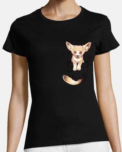 Playera pocket cute fennec fox - camisa de mujer