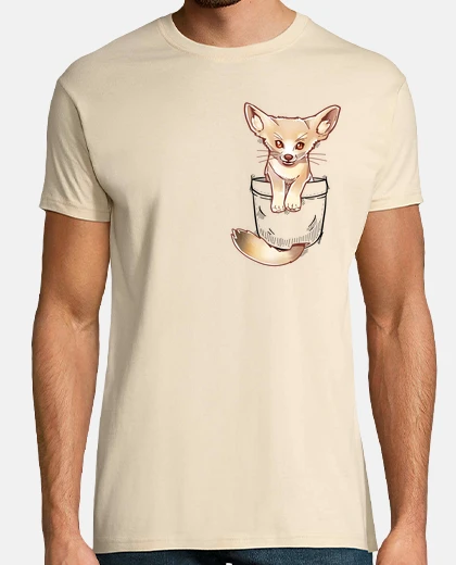 Tee-shirt pocket cute fennec fox - chemise pour homme