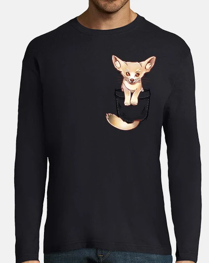 Tee-shirt pocket cute fennec fox - manches longues pour homme