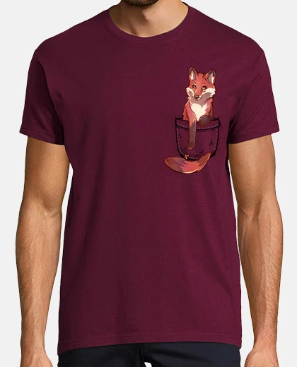 Tee-shirt pocket cute red fox - chemise pour homme