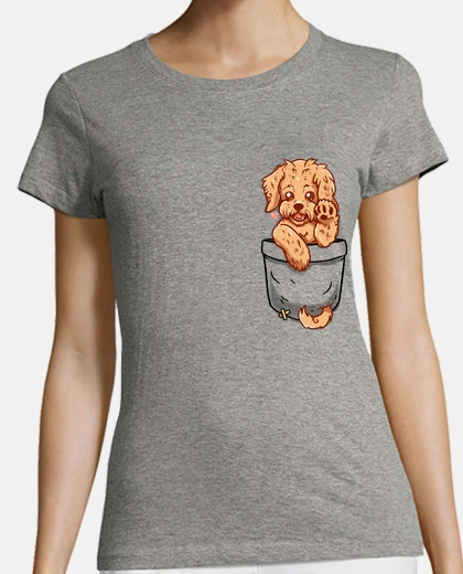 T-shirt pocket labradoodle puppy - womans shirt