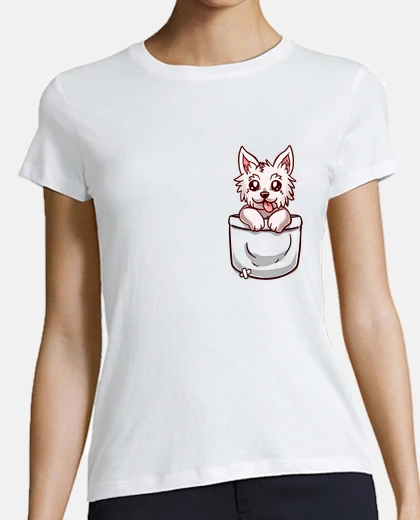 T-shirt pocket west highland terrier - womans baseball
