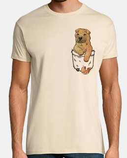 Pocket Cute Shar Pei Dog - Mens Shirt